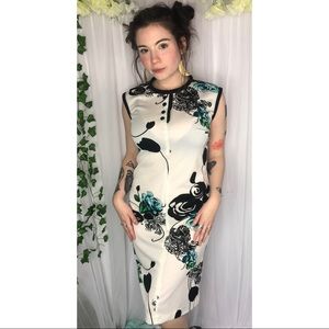 Vintage mod floral midi dress